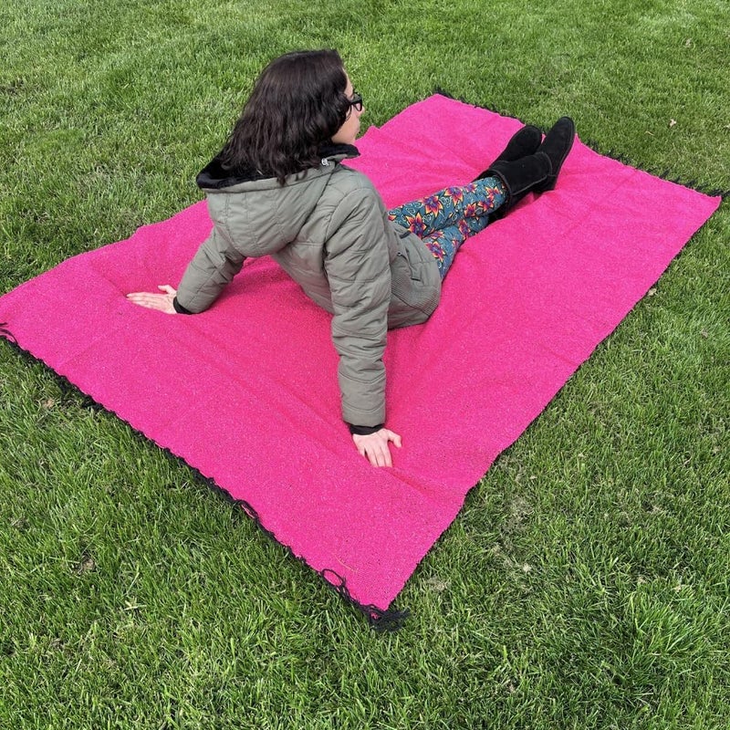 Open Road Goods Solid Color Mexican Yoga Blanket – Large Handwoven Throw for Yoga, Beach, Camping or Home – Soft and Durable Cotton Blend - Image 5